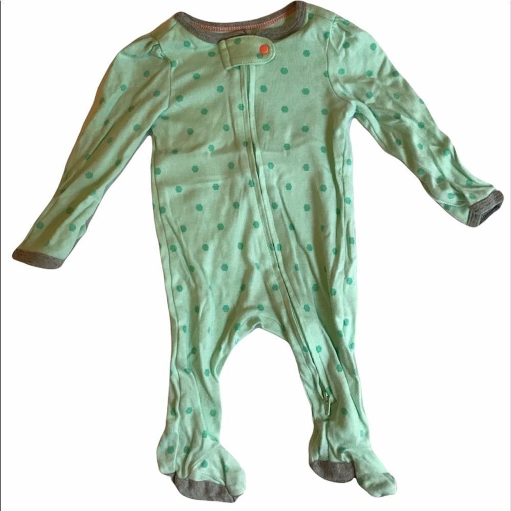 Cloud Island NB footie pajamas mint green neutral